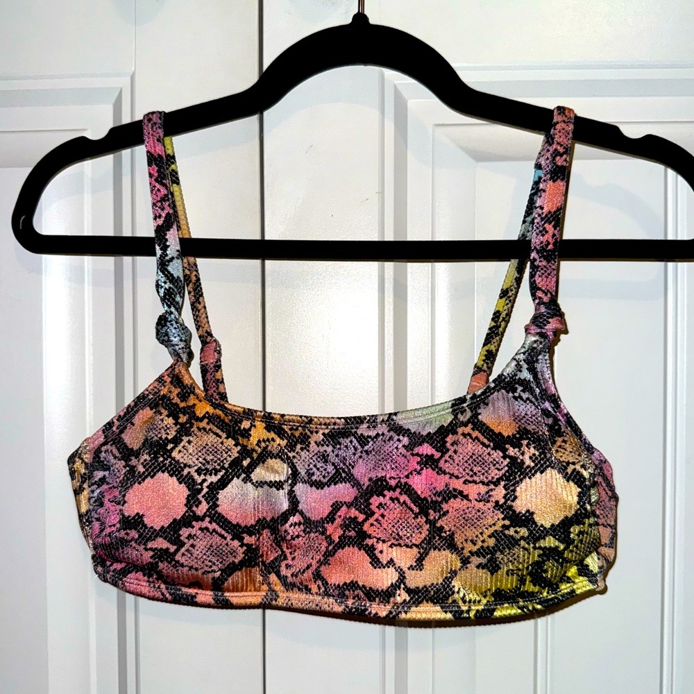 Xhilaration Rainbow Snakeskin Bralette Bikini Top Women’s Large